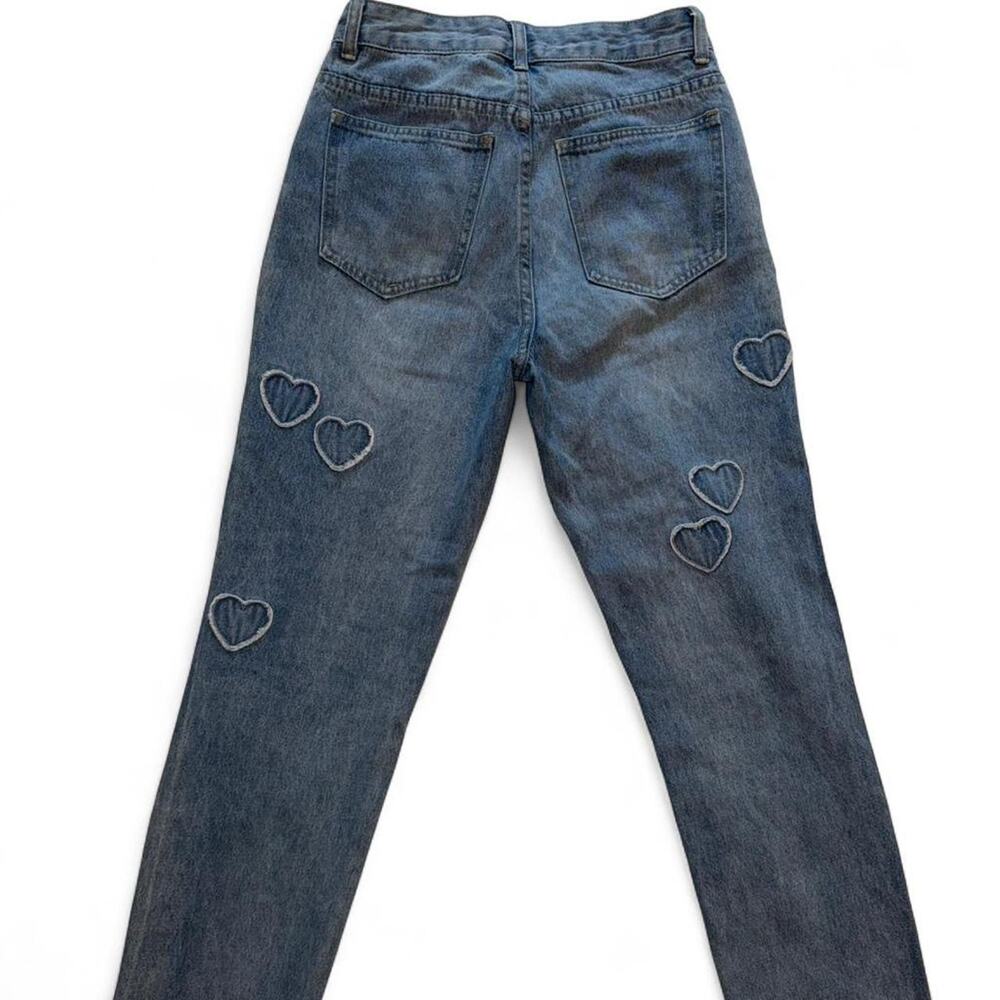 Heart patchwork denim jeans - Picture 2 of 2